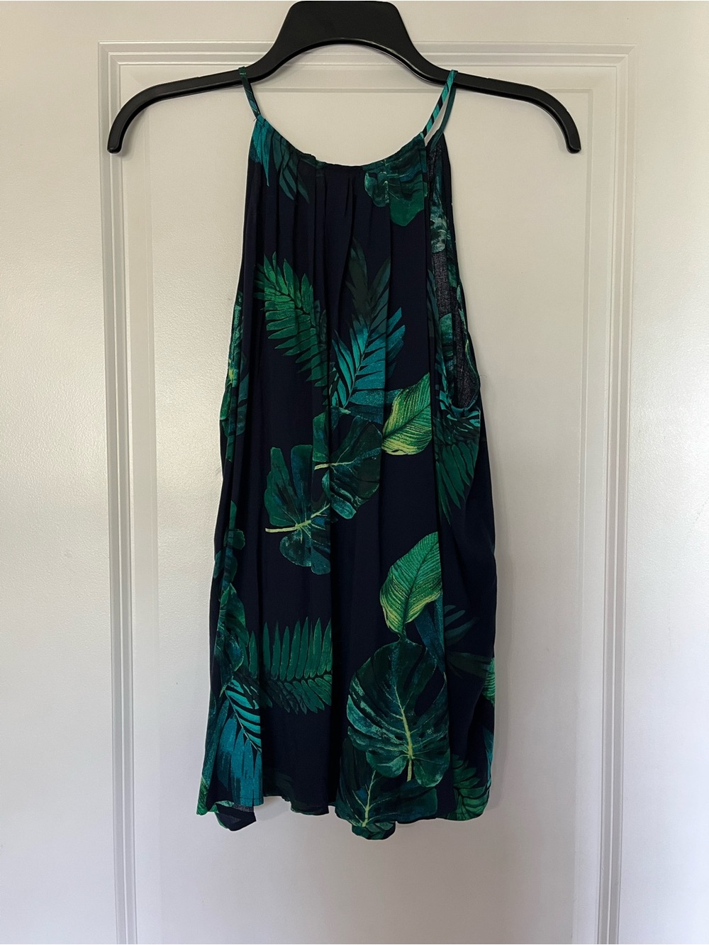 Old Navy. Navy Tropical Leaf Halter Top